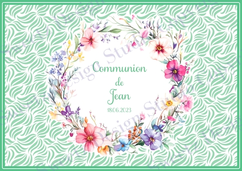 Couronne Fleurs avec Motifs 