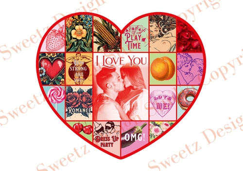 Coeur Hot St-Valentin -  photo personnalisable