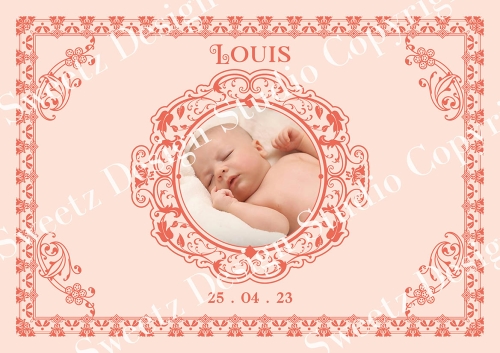 Design Style Victorien Rose - photo + textes à personnaliser