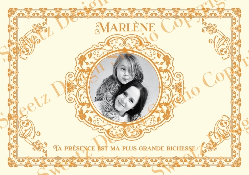 Design Style Victorien Jaune - photo + texte à personnaliser