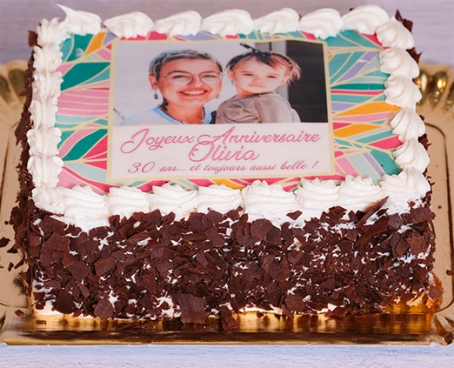 Gâteau LE QUATRE HEURE personnalisé -  8/10 parts - Sur Commande Uniquement.