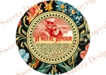 Vintage St-Valentin Fleurs - À Notre Amour- photo personnalisable - Noir